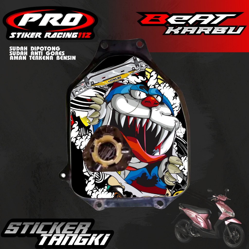 STIKER TANGKI BEAT KARBU STIKER TANGKI BENSIN MOTOR BEAT KARBU WATERPROF