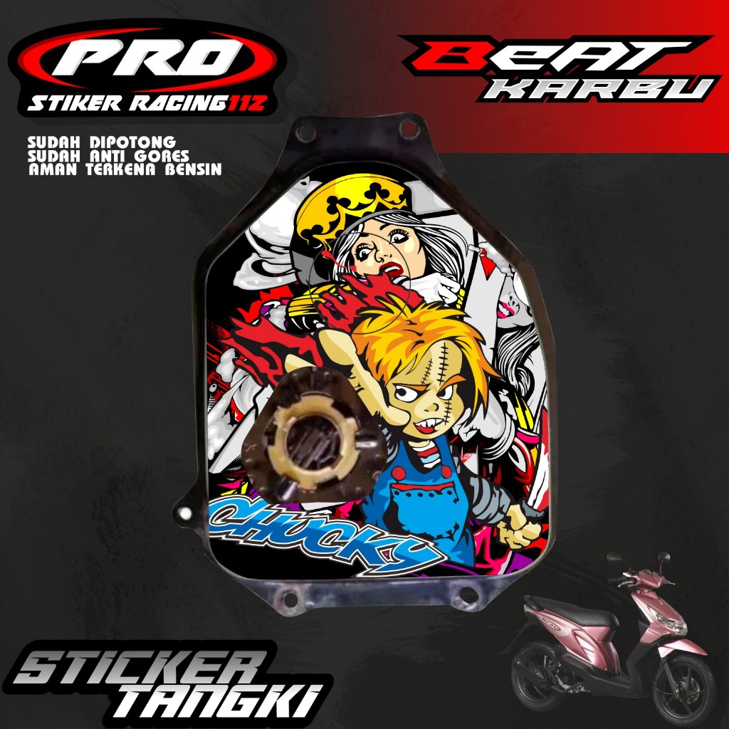 STIKER TANGKI BEAT KARBU STIKER TANGKI BENSIN MOTOR BEAT KARBU WATERPROF