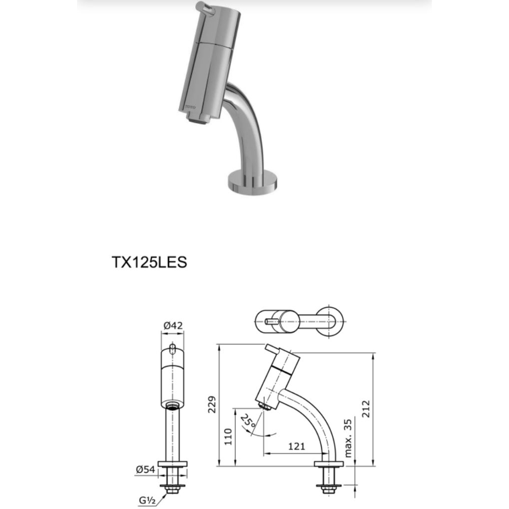 TOTO TX125LES Keran Kran Wastafel