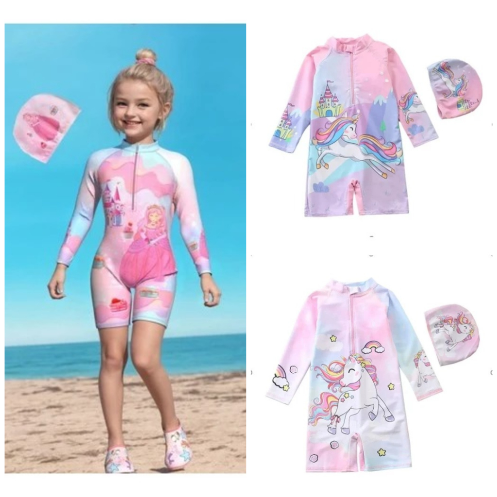Baju Renang Anak Perempuan Unicorn Swimwear Anak Perempuan Unicorn Swimsuit Anak Perempuan Unicorn