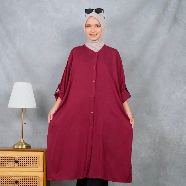 TILSA Tunik Jumbo Rayon Twill LD 130 Adem Nyaman Tebal Premium Long Tunic