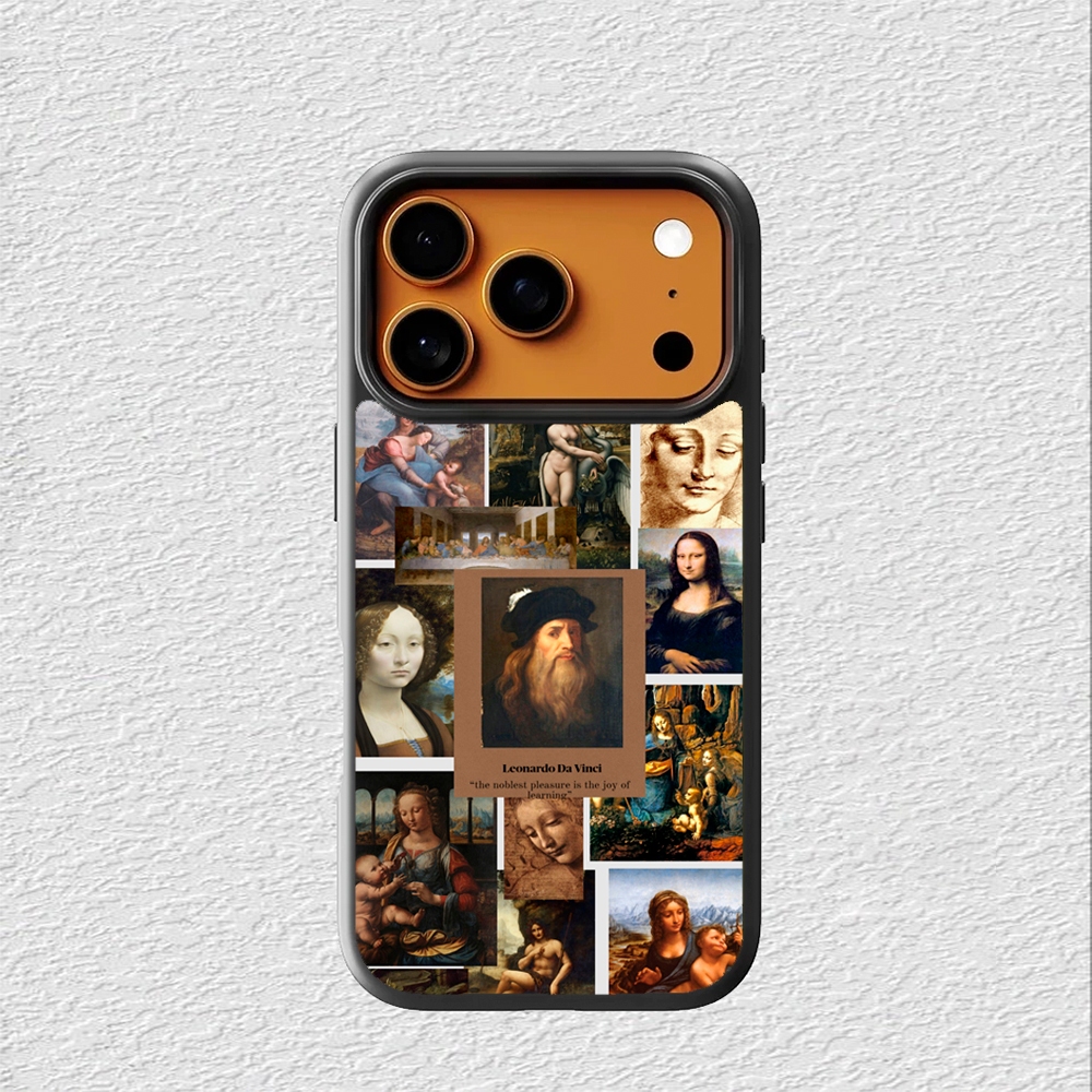 Case Hybrid Casing Softcase iphone 17 16 15 14 13 12 11 Pro Max Mini Plus X Xs Max XR Leonardo Da Vi