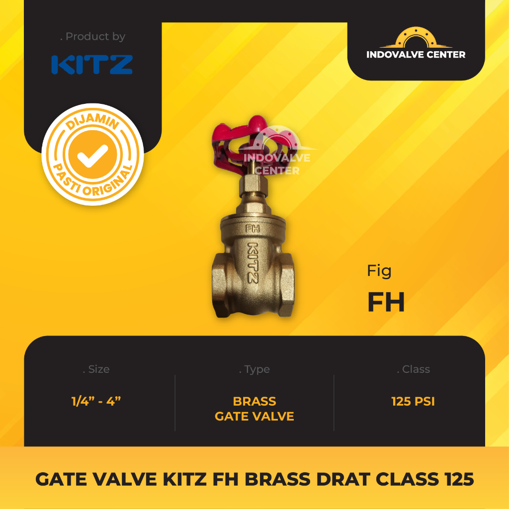 GATE VALVE KITZ KUNINGAN 1/4" INCH - 2" INCH DRAT / SCREW ORIGINAL