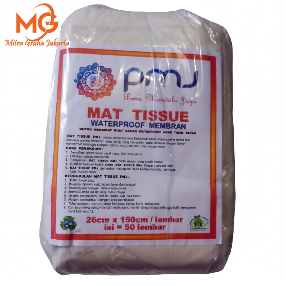 Serat Fiber TISSU Kain Kasa Penambal Bocor Tembok Dinding Aquaproof Membrane Serat Tisu Mat Tissue D