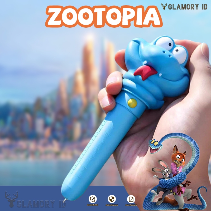 Pulpen Serum Ular Garry Zootopia [Replika Resmi Karakter] Bentuk Kepala 3D Ekspresif, Bisa untuk Men