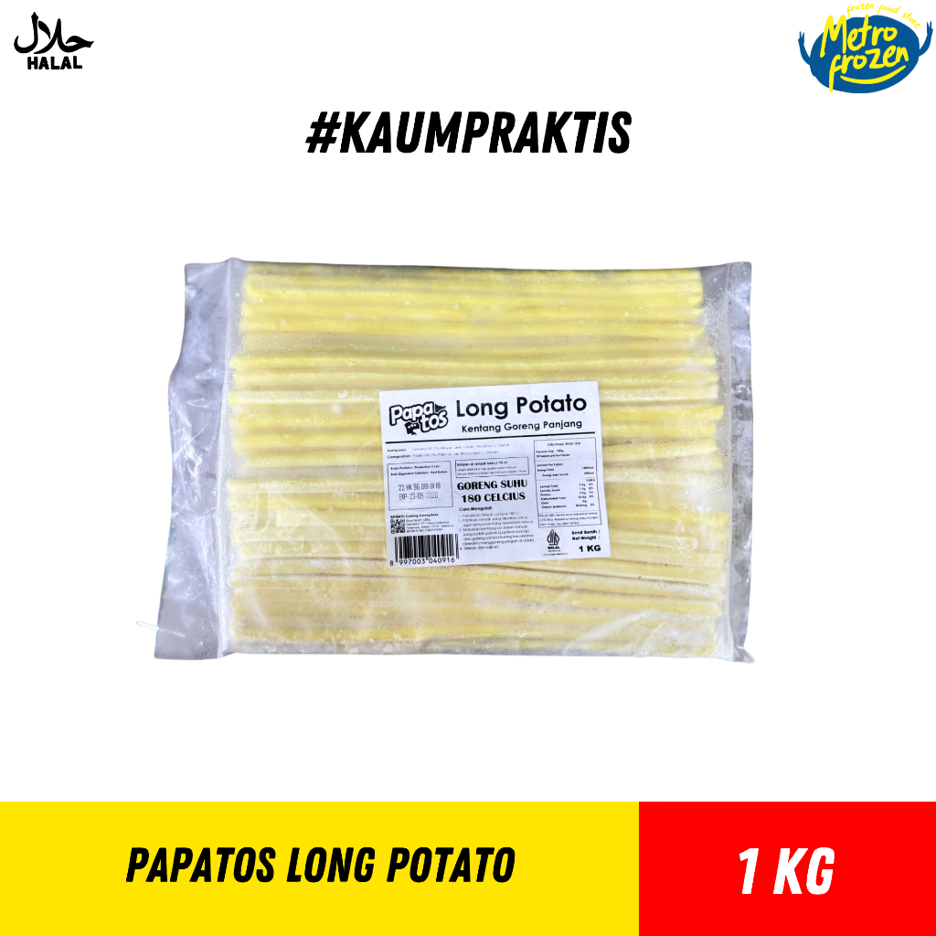 PAPATOS Long Potato (Kentang Panjang) 1kg // Kentang Goreng Panjang 1kg