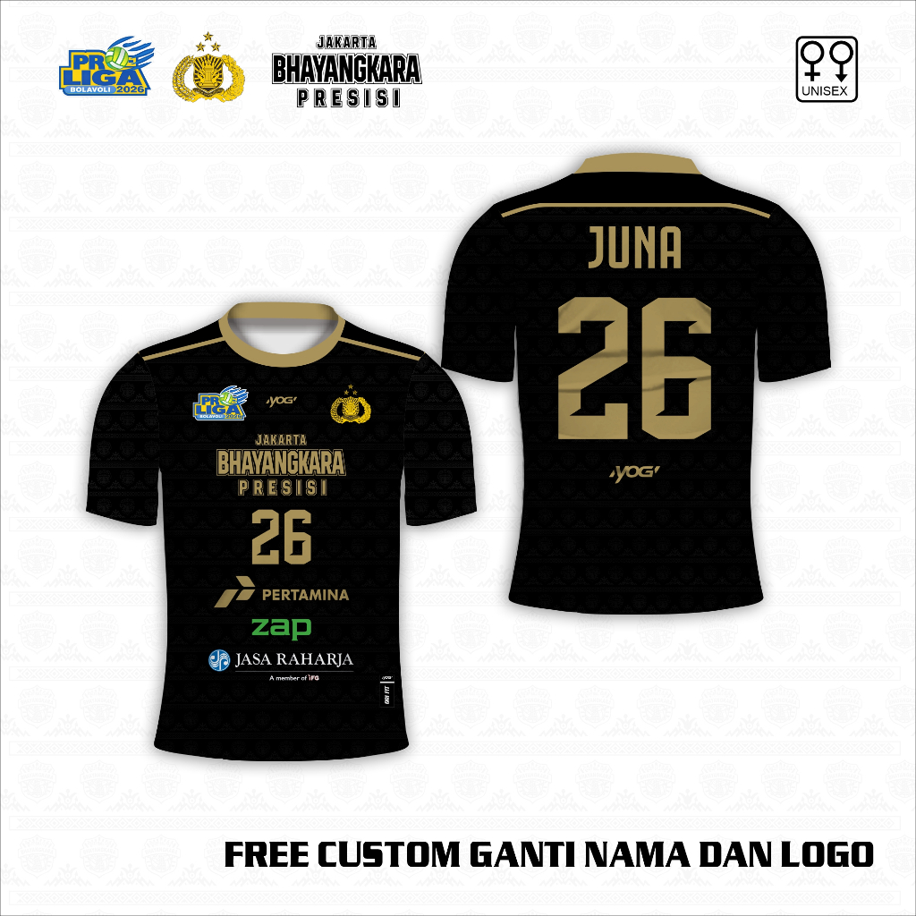 Kaos jersey voli Bhayangkara popsivo presisi baju olah raga