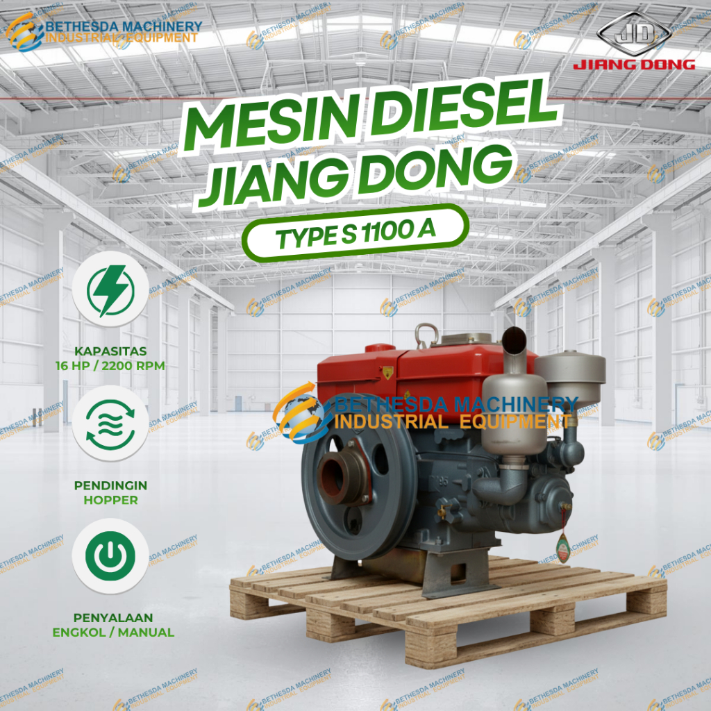 Diesel Jiang dong S 1100 Mesin penggerak 16 HP / 16 PK Diesel Jiangdong S 1100 A N