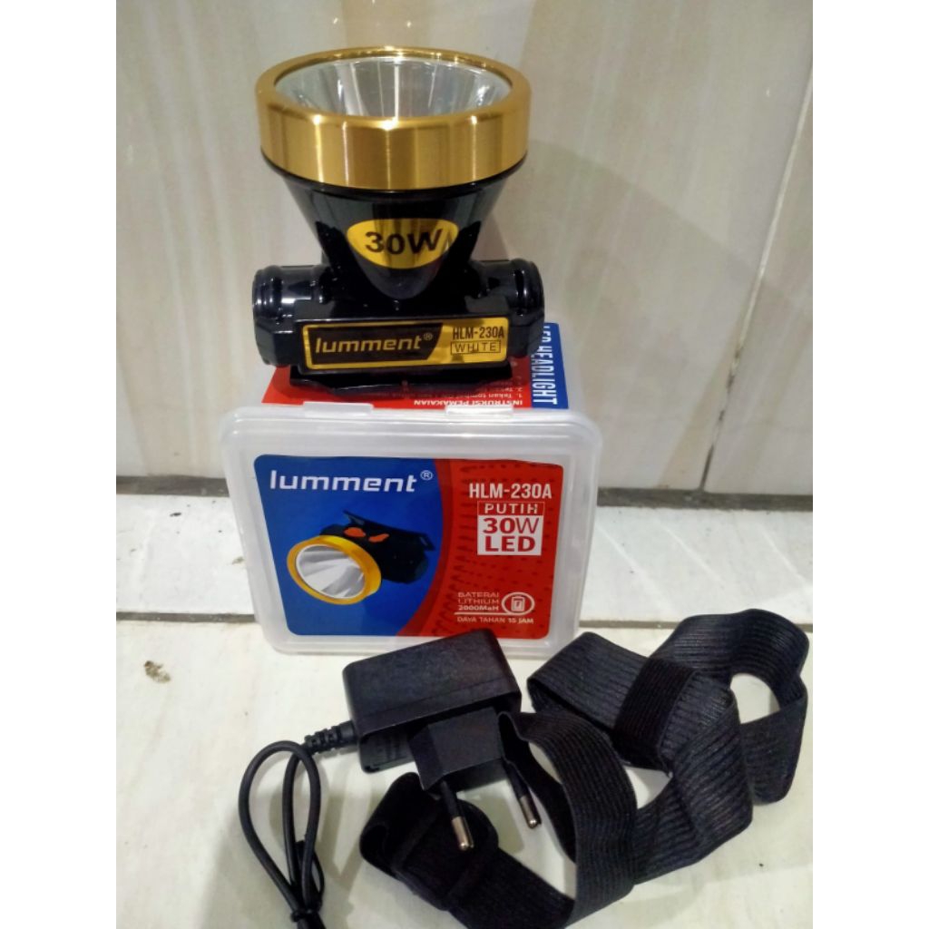 Senter Kepala Lumment 30watt nyala putih