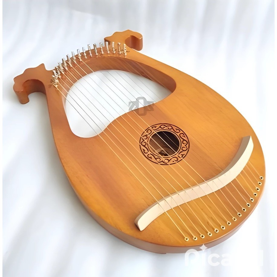 Kecapi Mini Harpa Harp Lyre Paladin LY-16 16 String Tuning Wrench Strings Pick Set