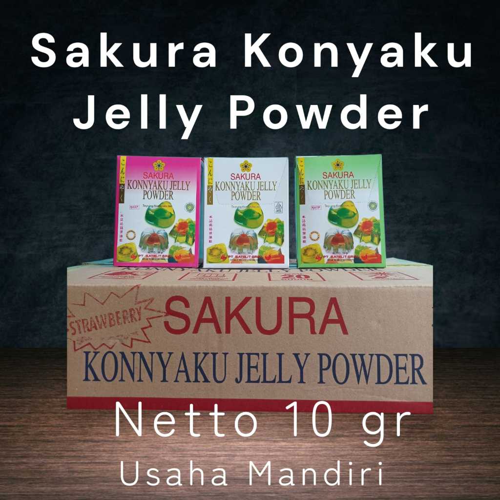 Agar agar Sakura Konyaku Jelly Powder 1Box isi 12 Sachet 10g