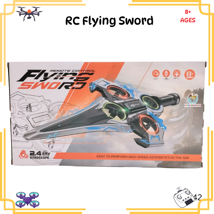 RC Fighter Plane Foam - Flying Sword Remote Control  - Full Fitur include Battery Charger