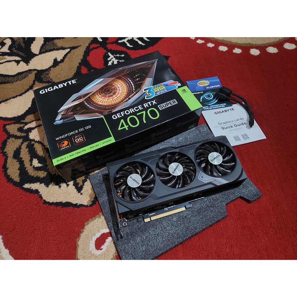 VGA RTX 4070 SUPER 12GB GIGABYTE WINDFORCE OC 3 Fan - Second Mulus