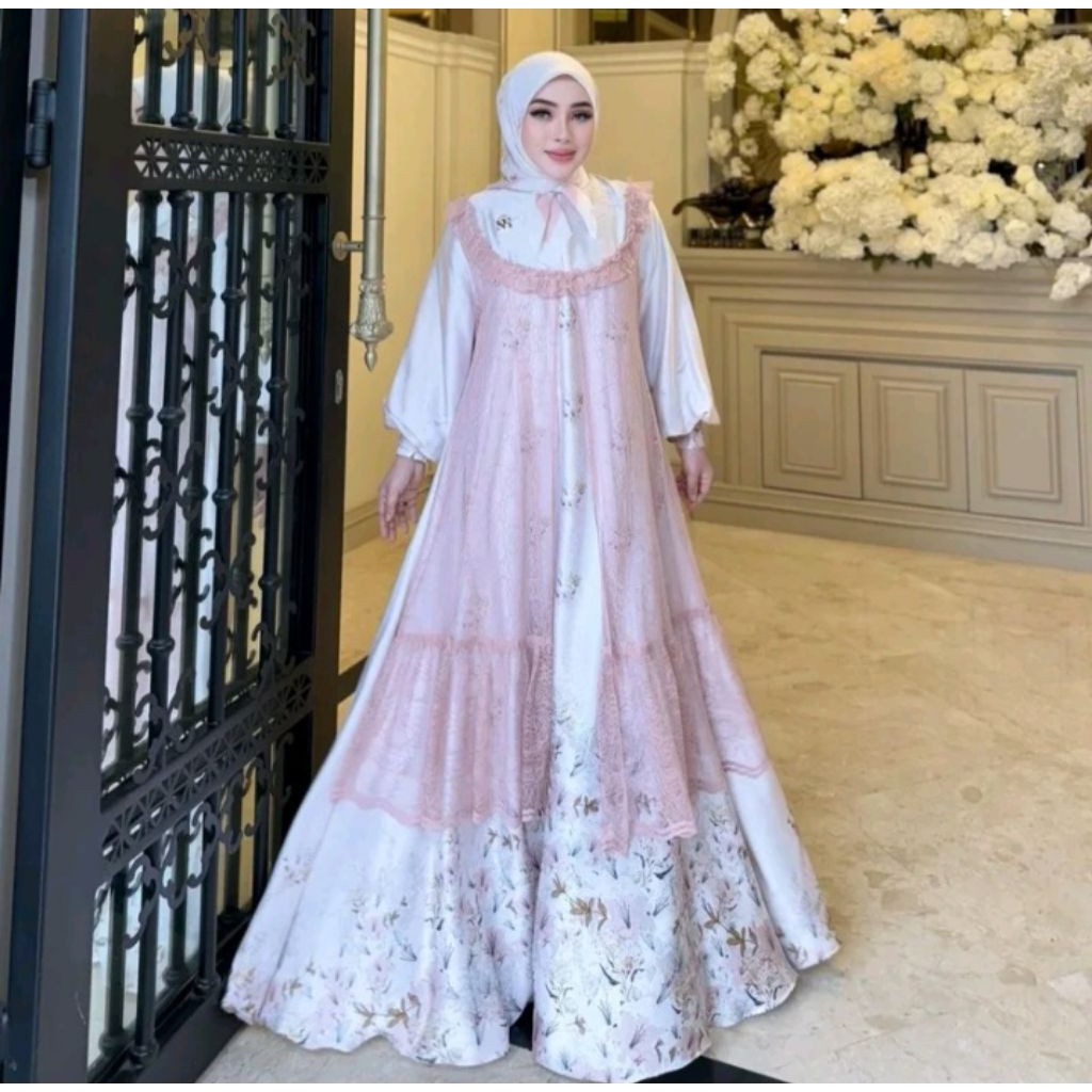 SHELLA SAUKIA || Dress Printing Blossom Brukat