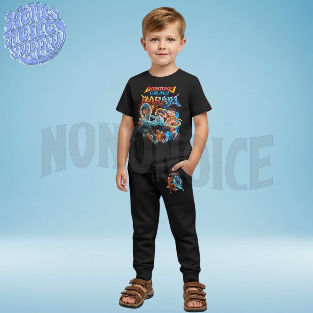Setelan Kaos Anak Boboiboy Galaxy Sopan / Baju Jogger Setelan Anak Boboiboy Baraju Sopan