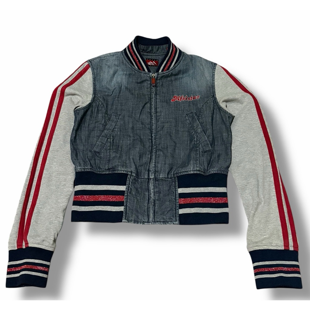 MAJAH FLAVAH Jacket Jeans Varsity Crop Bordir Preloved