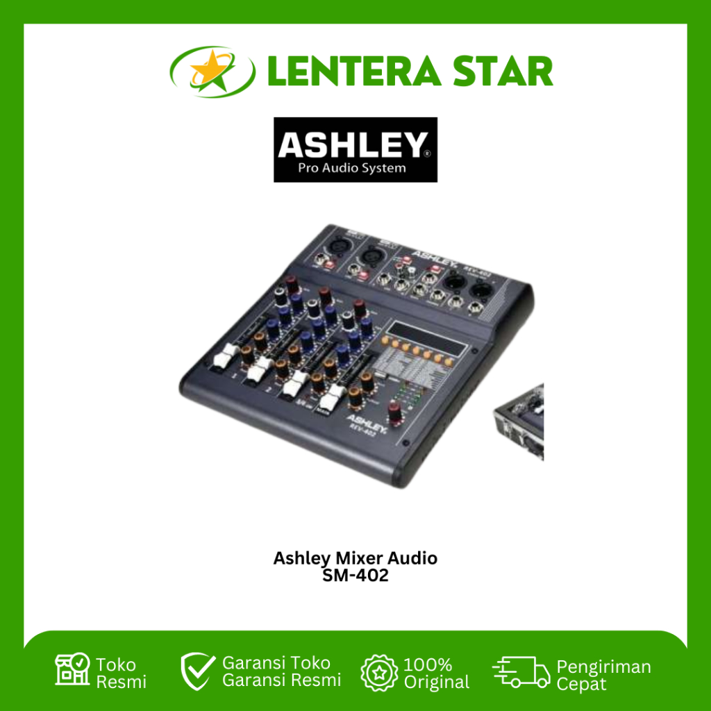 ASHLEY Mixer REV 402 Bluetooth 4 Channel 2 Mono 2 Stereo Reverb 320DSP Digital