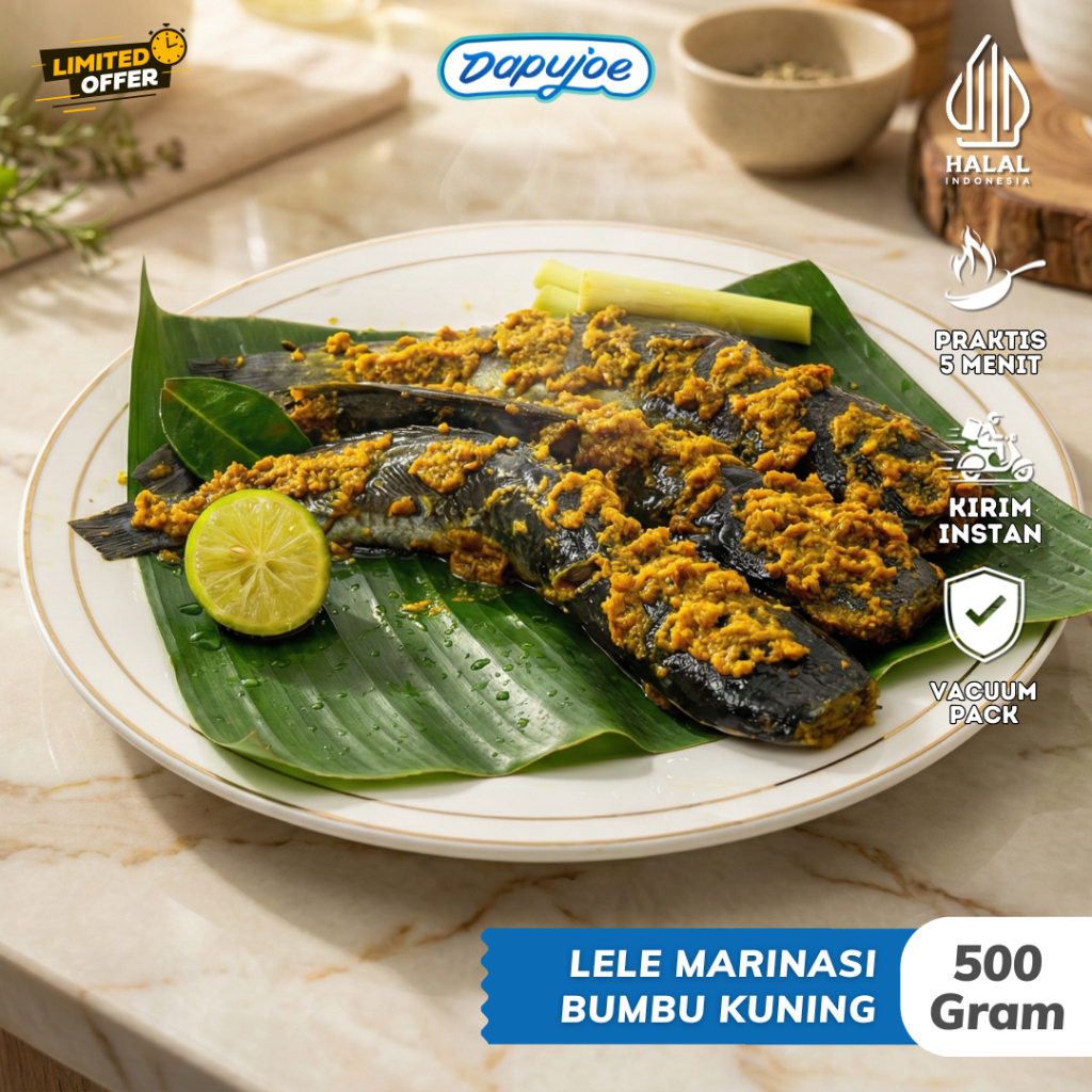 DAPUJOE IKAN LELE UTUH BUMBU KUNING 500 GRAM FROZEN HALAL