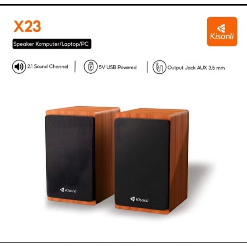 Speker KISONLI ,SPEKER komputer,laptop, PC 2.0, model kayu desai elegan, stok terbatas