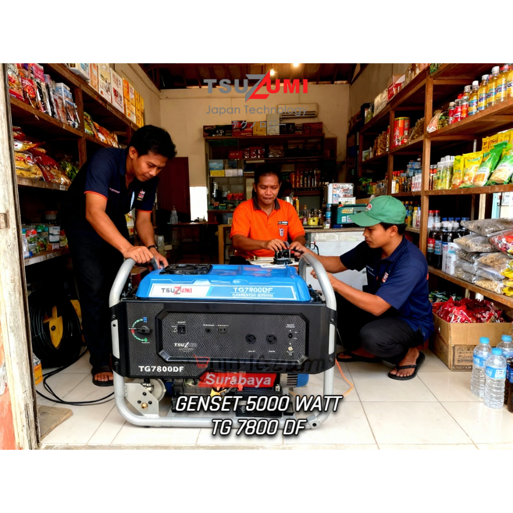 TSUZUMI Genset 6000 Watt Open Bensin TG 7800 DF Genset LPG 6000 Watt 220 Voltase Japan Technology