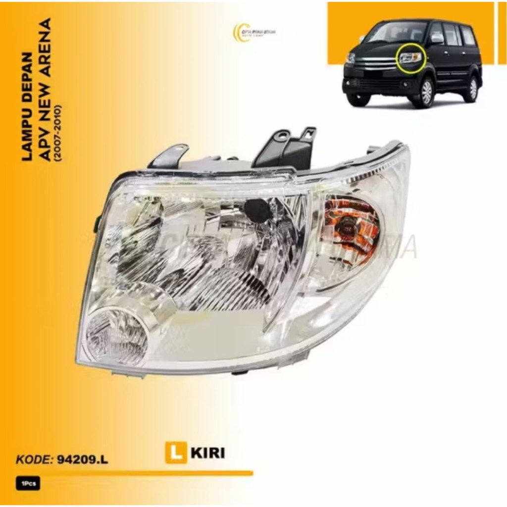 CPU 94209 HEADLAMP/LAMPU DEPAN/UTAMA/BESAR APV NEW ARENA 2007-2010
