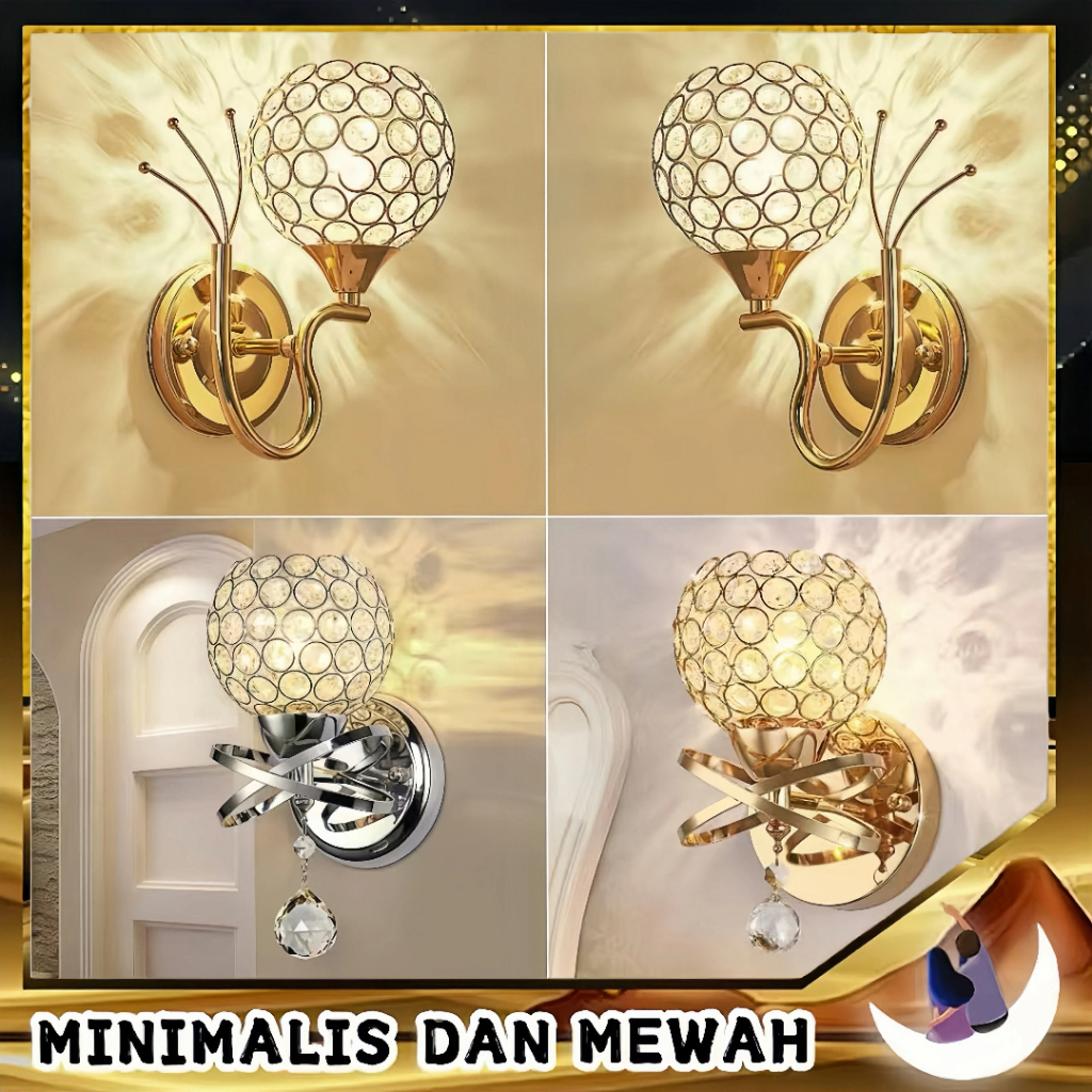 Lampu Dinding Kamar Tidur Lampu Hias Kamar Lampu Cristal Dinding Lampu Dinding  Kristal Minimalis