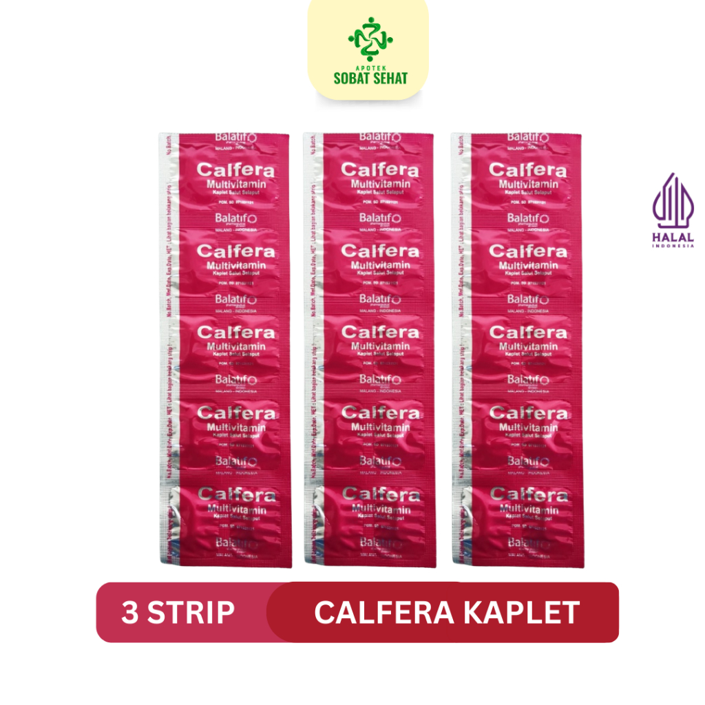 Calfera Multivitamin - 10 Kaplet x 3 strip |  Ibu Hamil , Menyusui dan Lansia