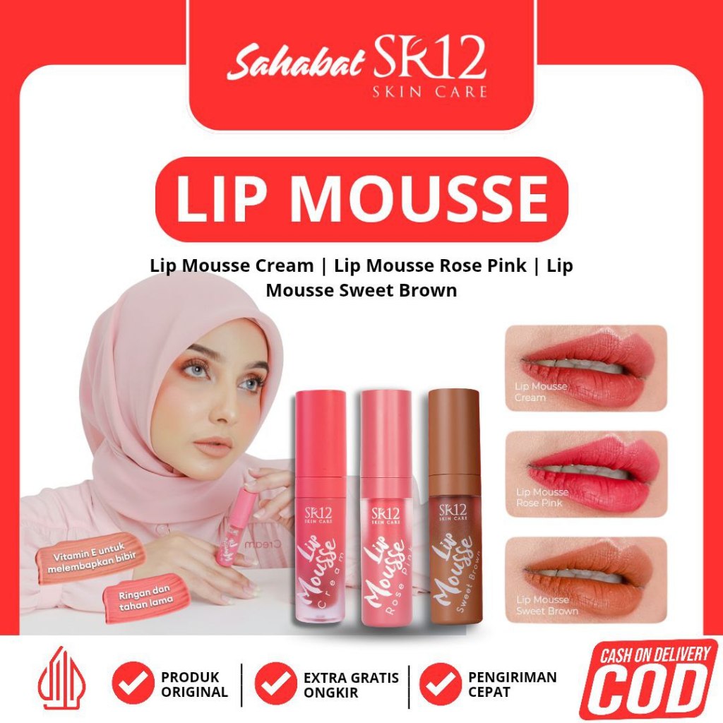 LIP MOUSSE CREAM SR12 LIPSTIK MATTE KOREA RINGAN TAHAN LAMA TIDAK LUNTUR / LIP TINT