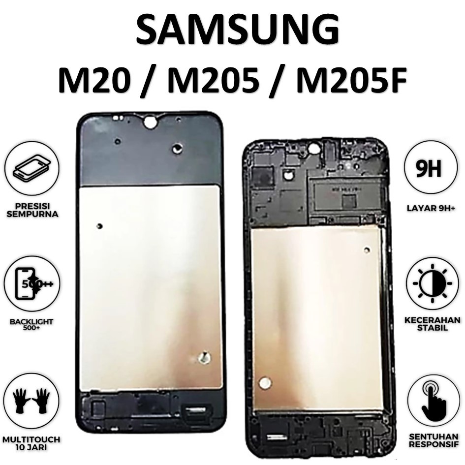 Frame LCD SAMSUNG M20 / M205 / M205F / Frame Bezzel Tulang Tengah Original