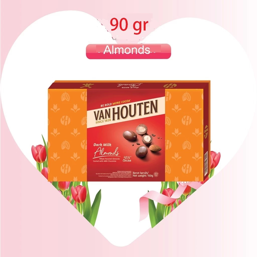 Van Houten Box 150gr Almond Dragees coklat van houten since 1828 van houten dark milk Box