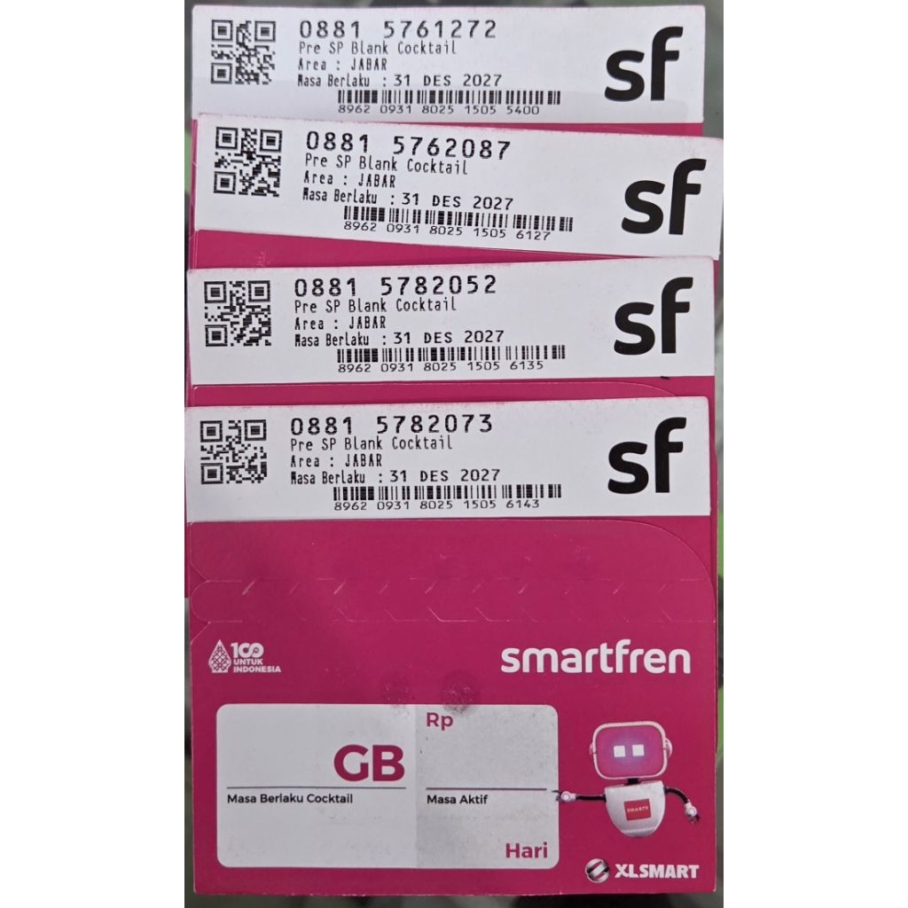 Perdana Smartfren No urut dan Cantik 11digit segel