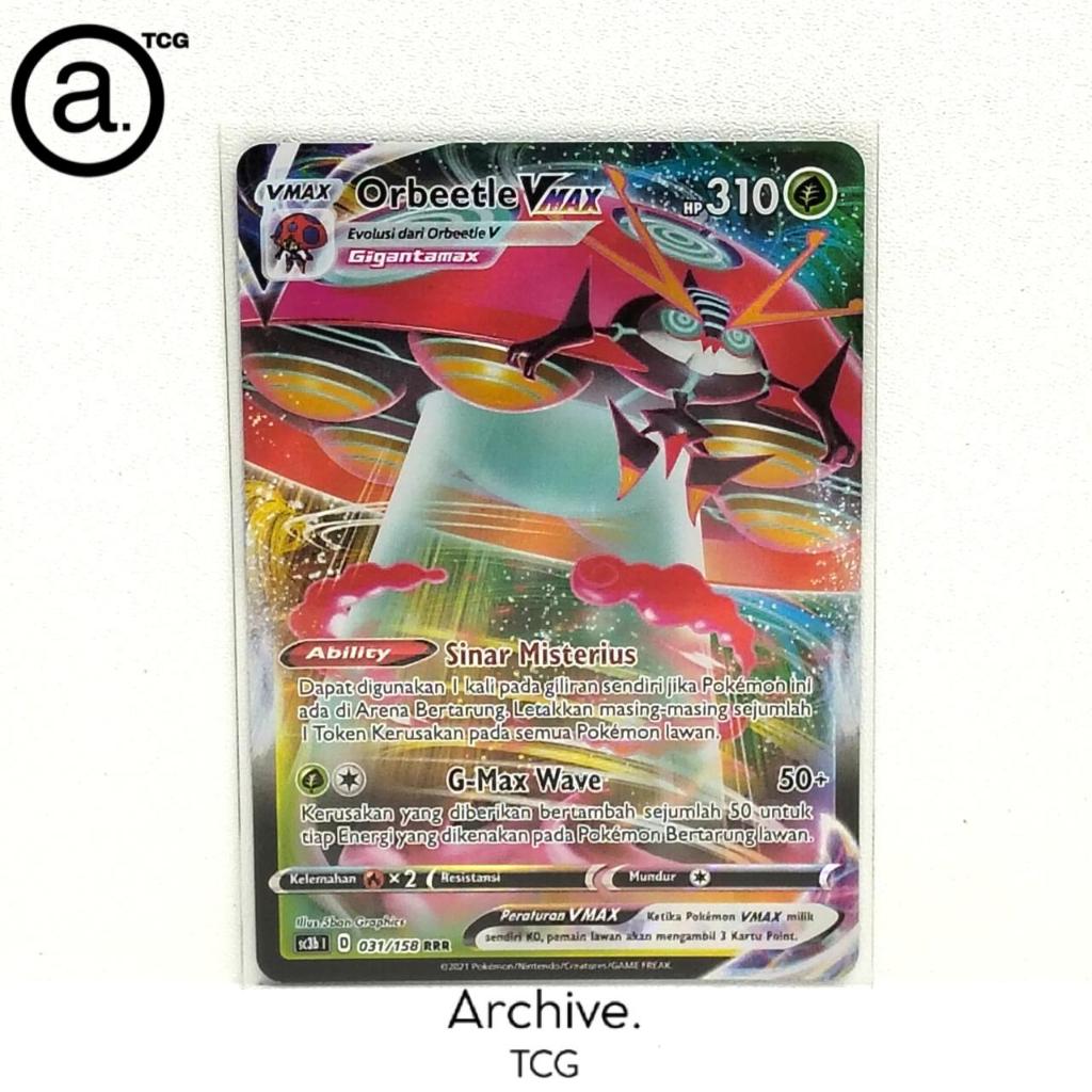 Orbeetle Vmax (031/158) Pokemon Indonesia ~ VMAX Berkilau Set B SC3B