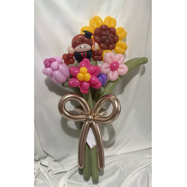 Buket Balon Bunga Graduation Custom Bandung Sunny Bouquet