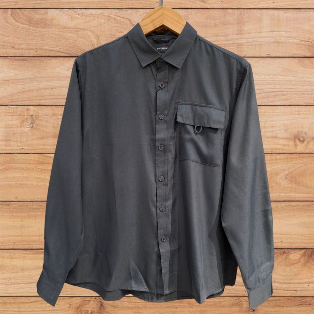 Greenlight Voyager Kemeja Basic Polos Pria Lengan Panjang Regular Fit Original