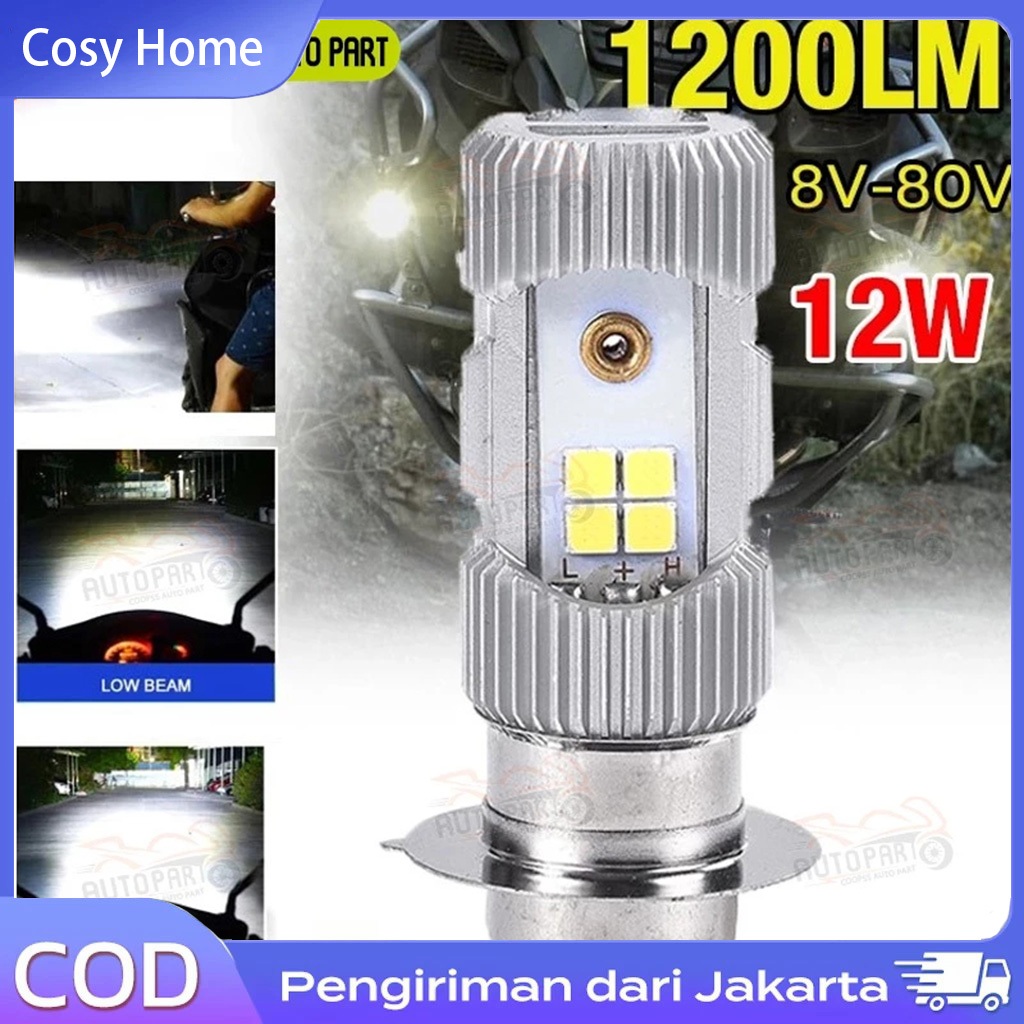 Lampu Led Motor Super Terang H6 M5 P15D Bohlam Lampu Depan Sepeda Motor LED Canbus 12V Bohlam Lampu 