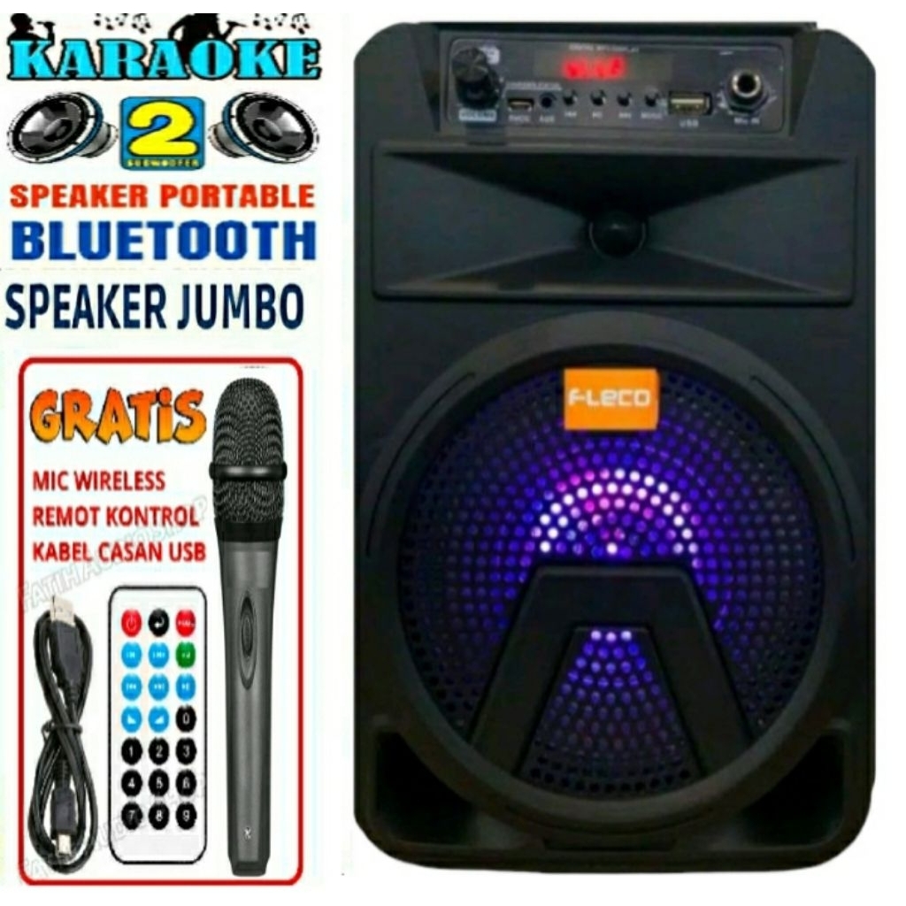 SPEAKER BLUETOOTH KARAOKE KIMISO 8 INCH QS-7801 LED PLUS MIC KARAOKE X-BASS//SPEAKER SALON AKTIF X-B