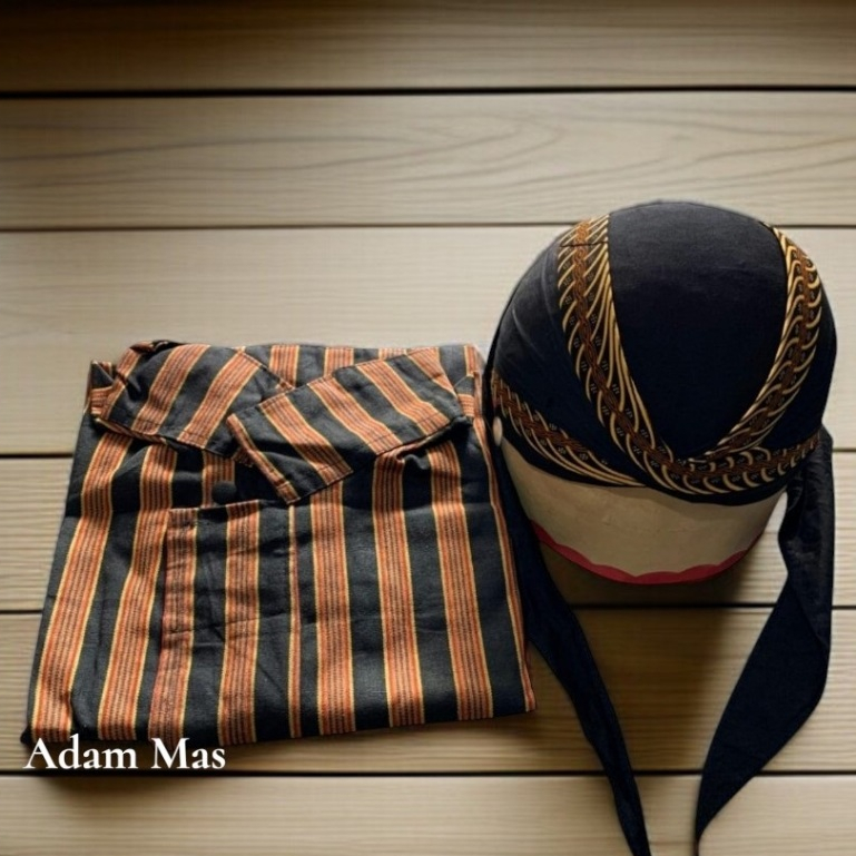 Baju Surjan Lurik Pria Dan Blangkon jogja/Baju Jawa Pria/Baju Lurik pria dewasa/Blangkon jogja
