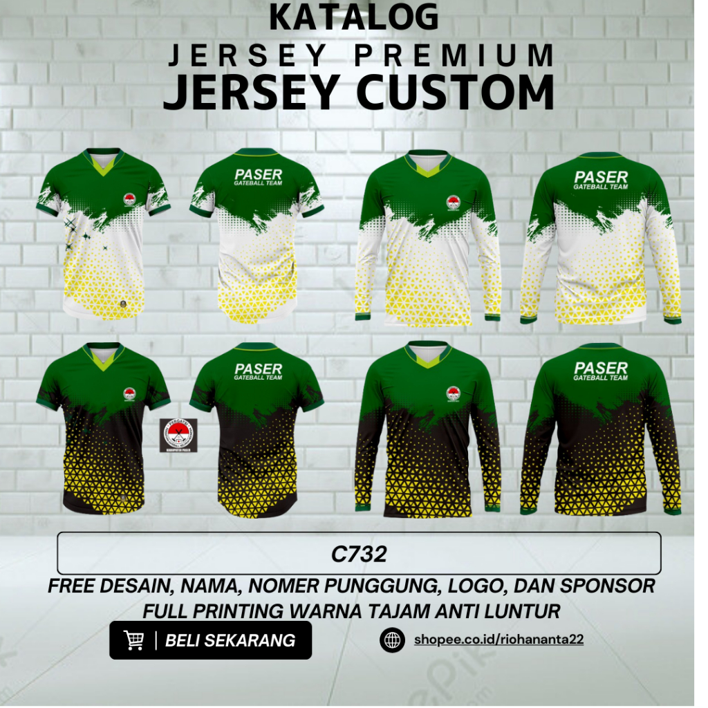 Jersey GATEBALL / KAOS GATEBALL / JERSEY PREMIUM FREE CUSTOM