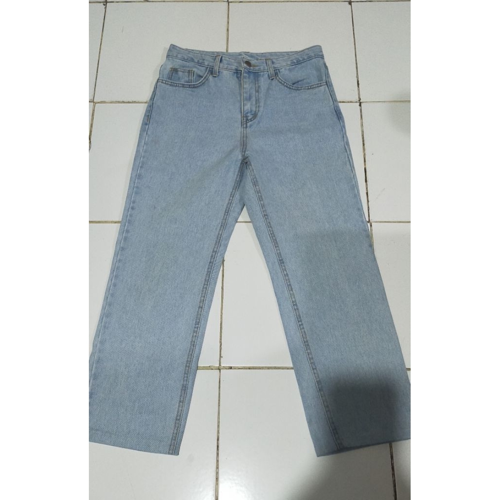 Celana Jeans Lurus Wanita tinggi 145-150 High Waist