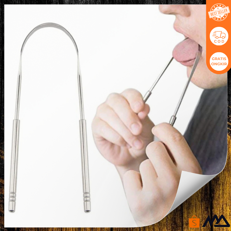alat pembersih lidah / Pembersih Lidah Bau Mulut Tongue Scraper Stainless Steel / pembersih lidah