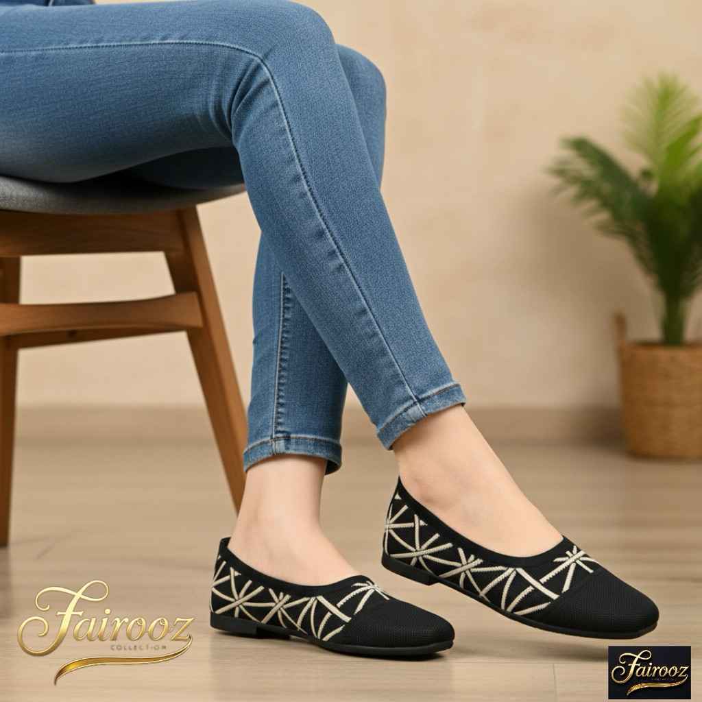 Fairooz - Sepatu Wanita Flat Shoes Rajut Import NEW MOTIF Ukuran 37 s/d 41 RJ23