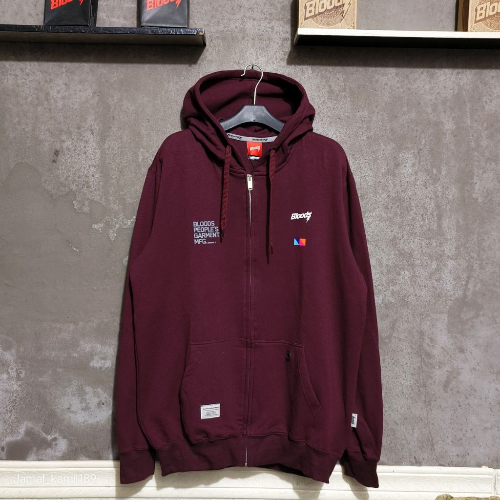 HOODIE SWEATER BLOODS GHETTO MAROON ORIGINAL.