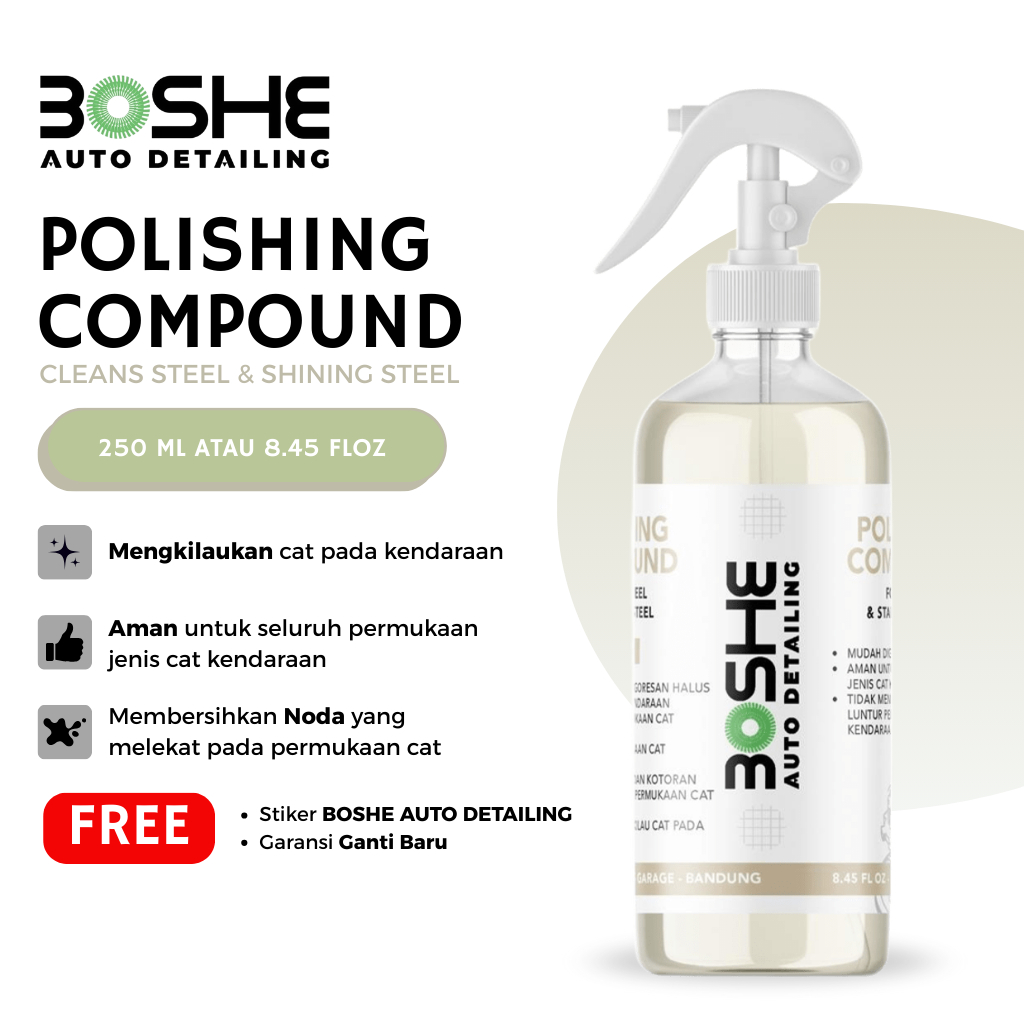 MENGKILAU KAN BODY MOTOR POLISHING COMPOUND ORIGINAL BOSHE AUTO DETAILING/ CAIRAN PENGKILAP MOTOR/ B