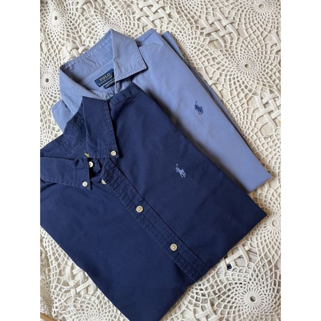 kemeja polos Ralph Lauren pria kemeja polo bordir kuda