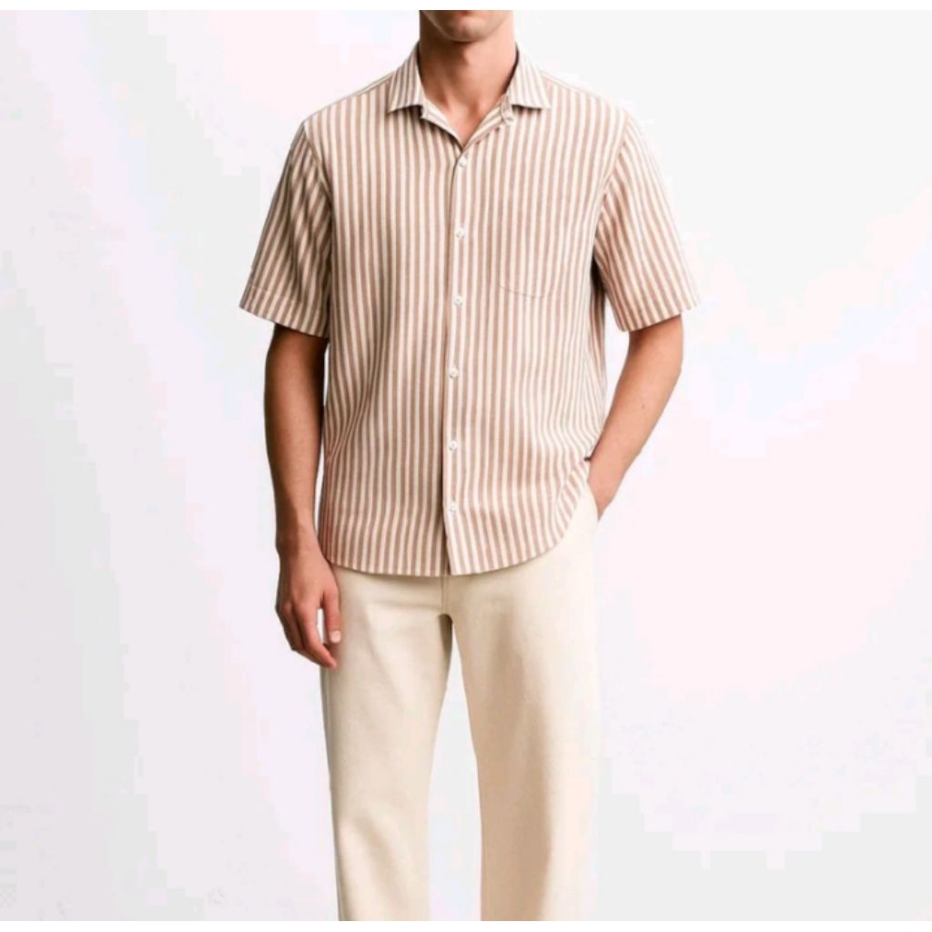 Kemaja rayon salur pria wanita,kemeja rayon pendek pria,kemeja pendek