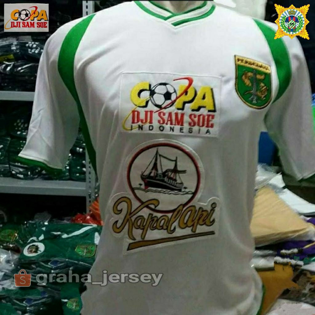 Jersey PERSEBAYA Copa 2004 / 2005 Away Putih Full PRINTING Atau BORDIR Retro Remake Lokal