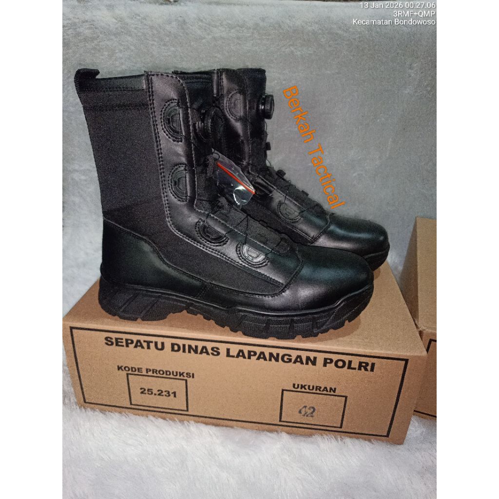 Sepatu PDL Jatah Polri Tali Putar