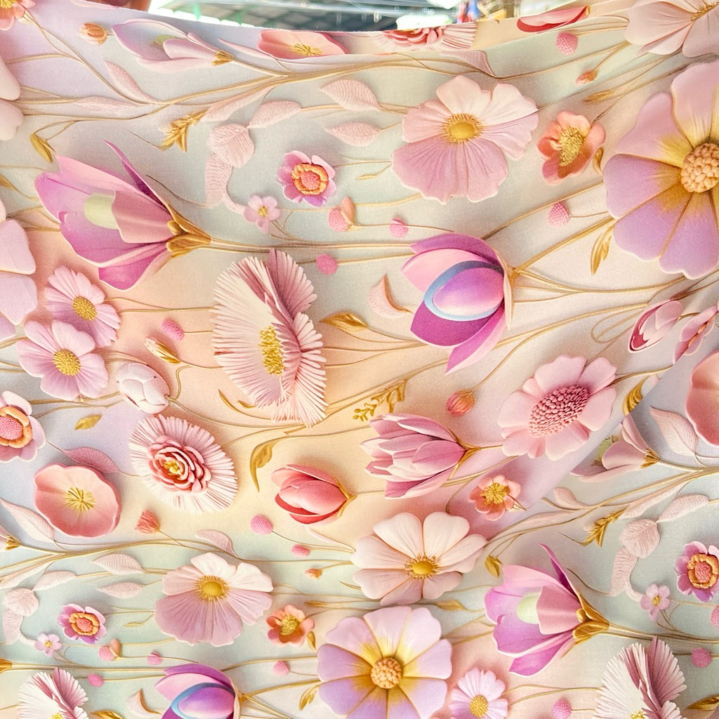 Kain Katun Rayon Viscose Motif Bunga Premium Cocok Buat Gamis,Daster,Tunik,Dll