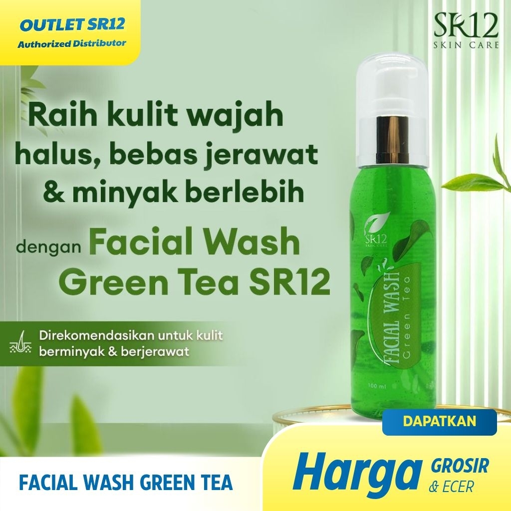 SABUN WAJAH SR12 FACIAL WASH GREENTEA PEMBERSIH WAJAH SABUN WAJAH PEMUTIH WAJAH PEMBERSIH MUKA SR12
