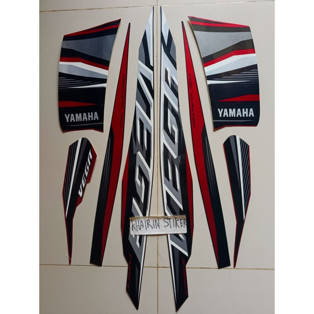 striping stiker Vega force spoke 2019 hitam merah original